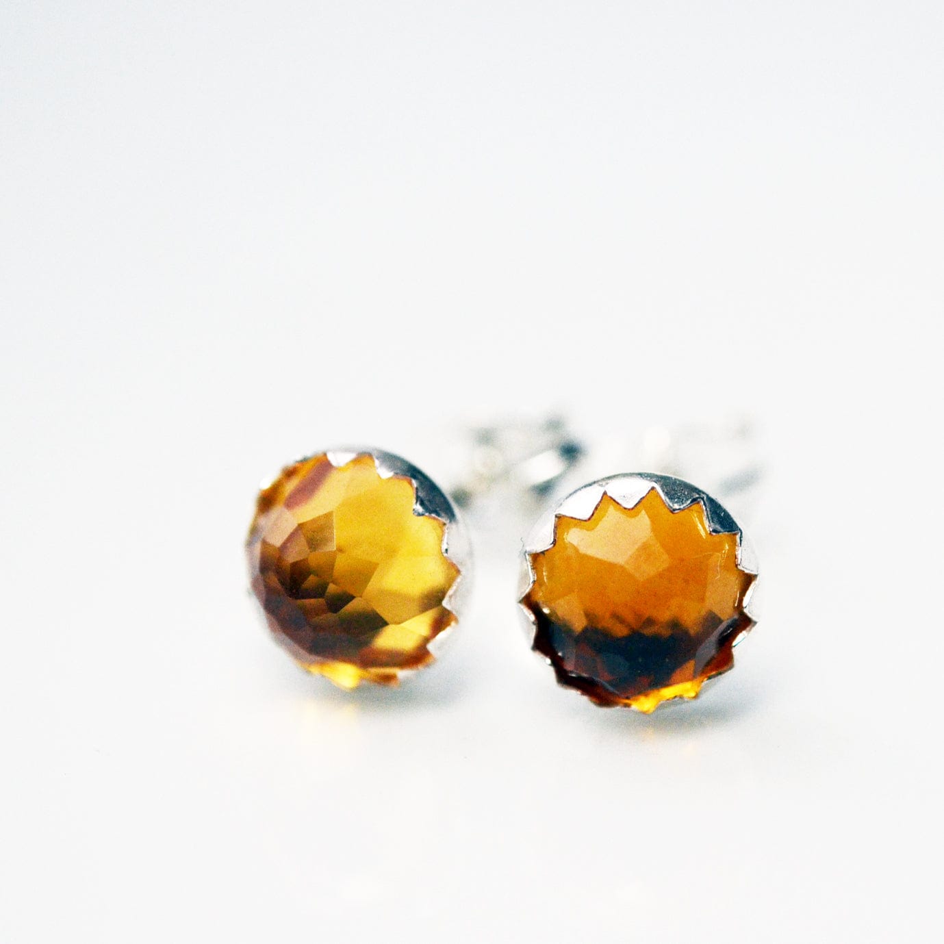 Becky Pearce Designs Earrings 5mm / November - Citrine Birthstone rose-cut stud earrings