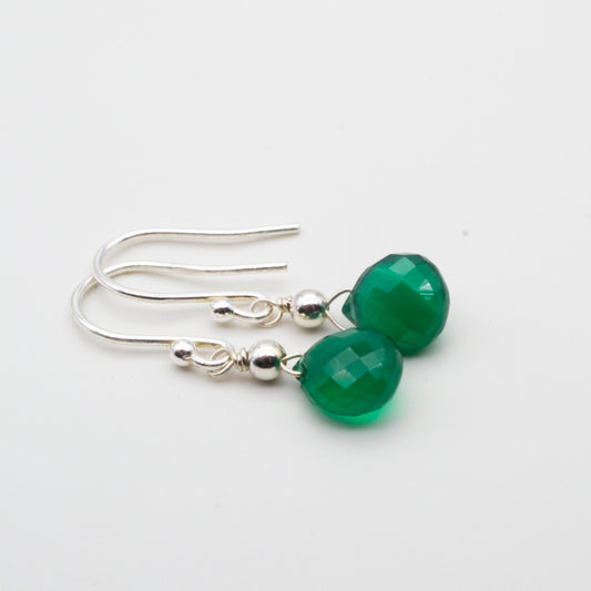 Green onyx dangle earrings