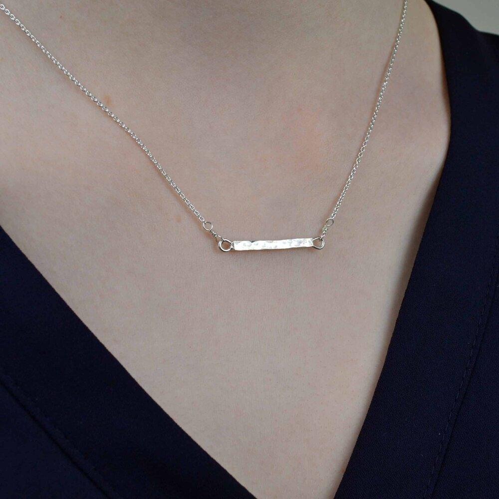 Becky Pearce Designs necklace Simplicity horizontal textured bar pendant
