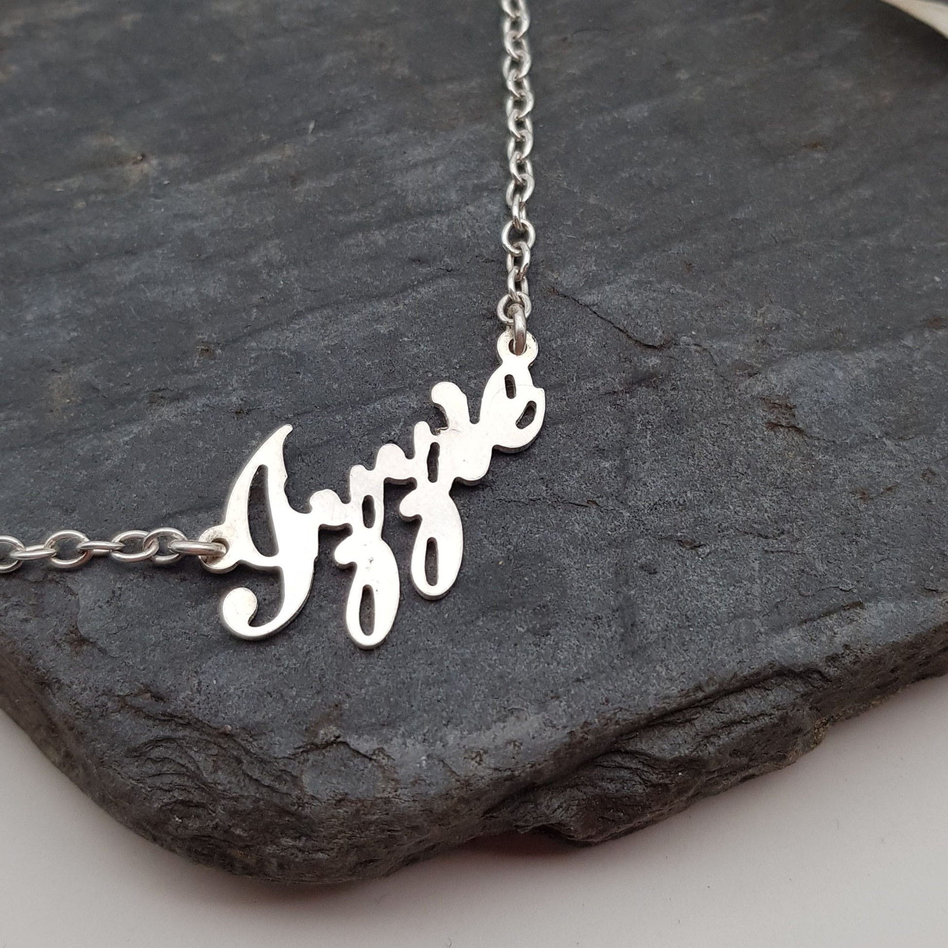 Becky Pearce Designs necklace Cut out personalised name necklace