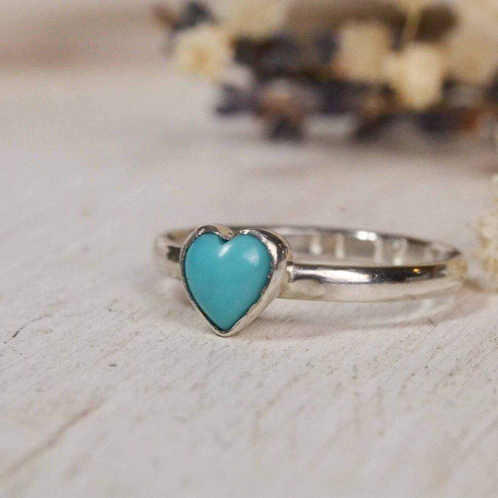 Becky Pearce Designs Rings Send Sizer / Turquoise Heart ring - Turquoise or Opal