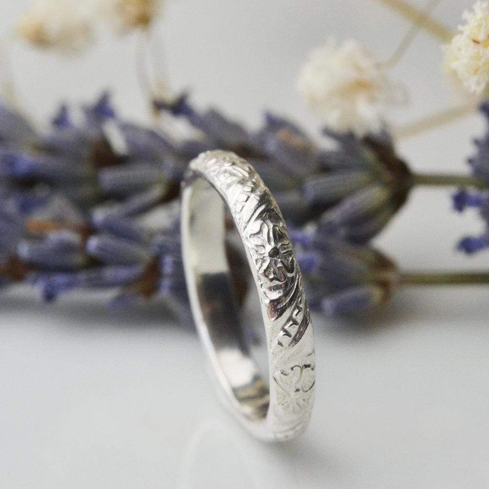 Becky Pearce Designs Rings Flora sterling silver ring