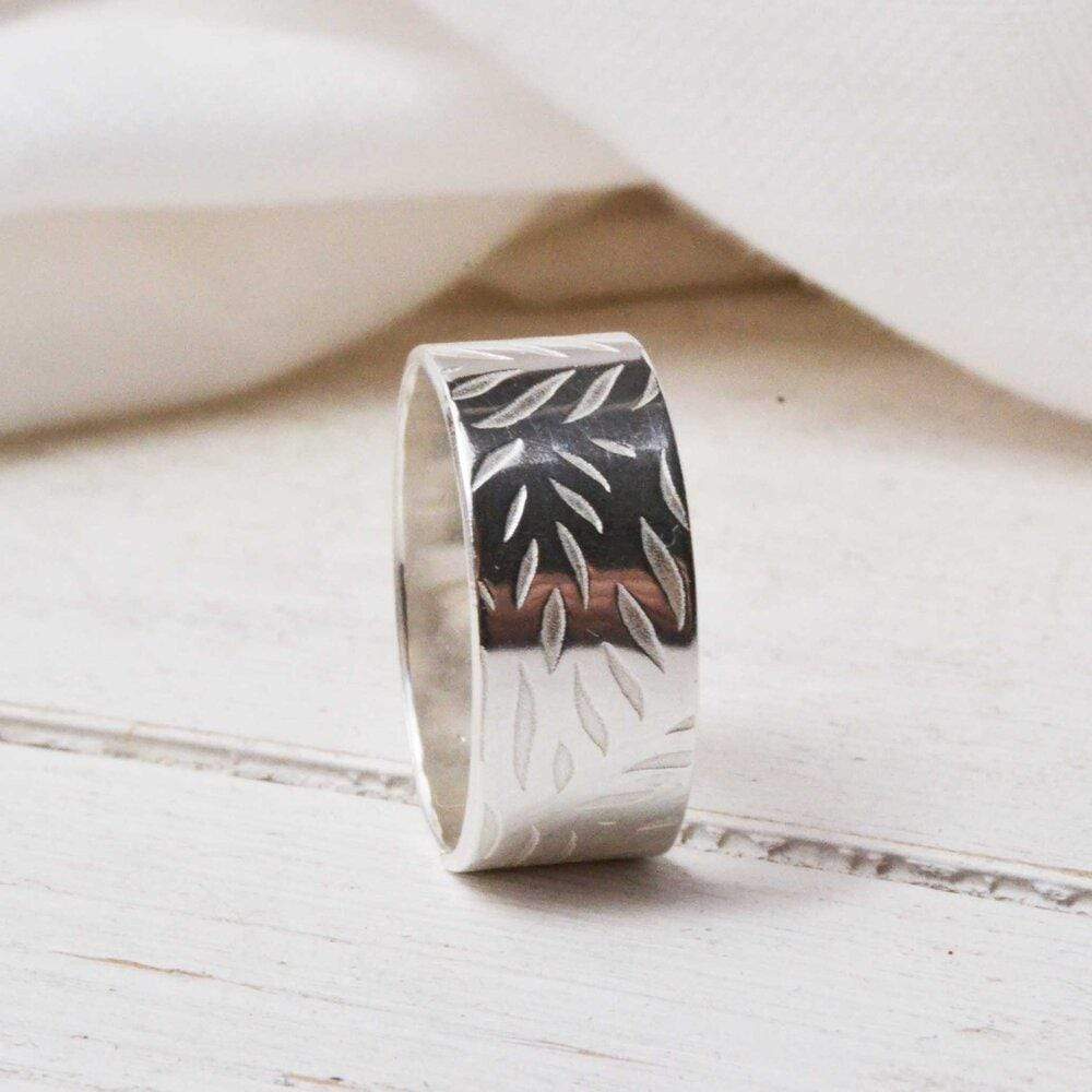 Becky Pearce Designs Rings Textured wide band ring