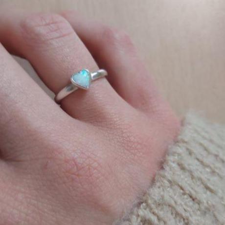Becky Pearce Designs Rings Heart ring - Turquoise or Opal