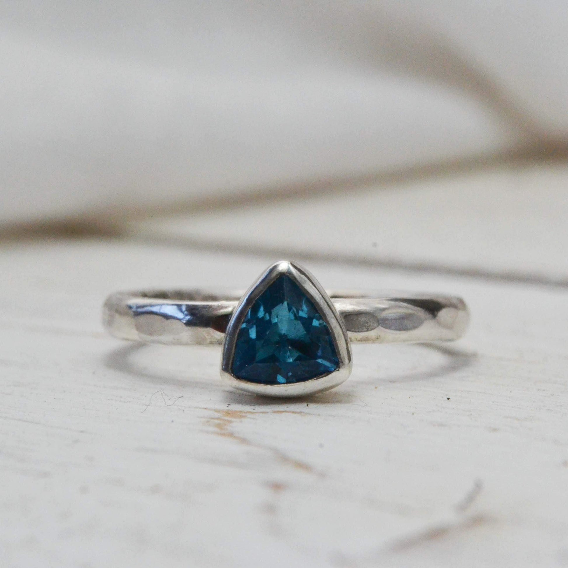 Becky Pearce Designs Rings Trillion faceted birthstone stacking ring