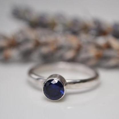 Becky Pearce Designs Rings Round faceted birthstone stacking ring