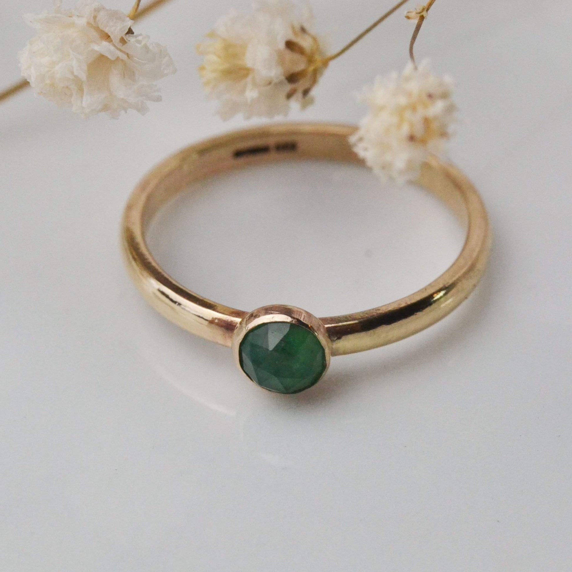 Becky Pearce Designs Rings Rose cut birthstone stacking ring.