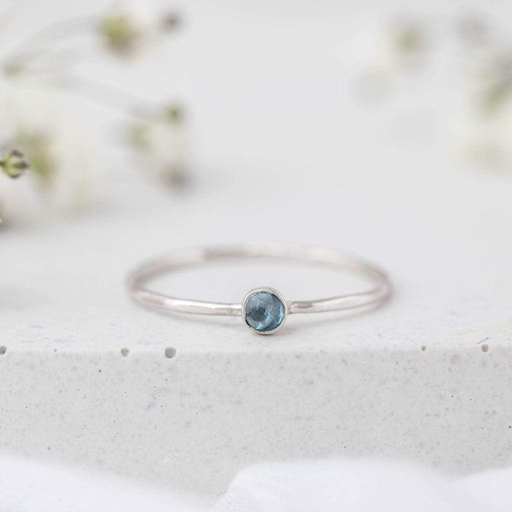 Becky Pearce Designs Rings Skinny sterling silver gemstone stacking ring