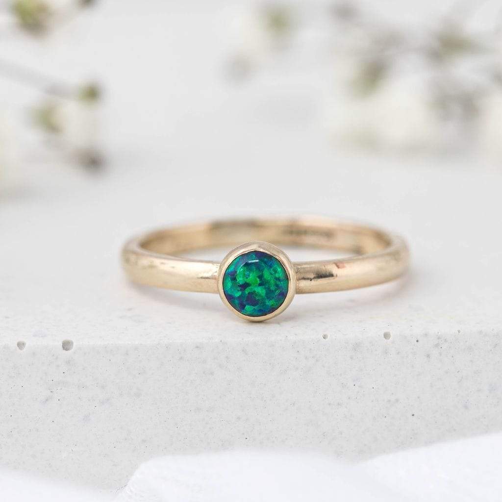 Becky Pearce Designs Rings Round cabochon birthstone stacking ring