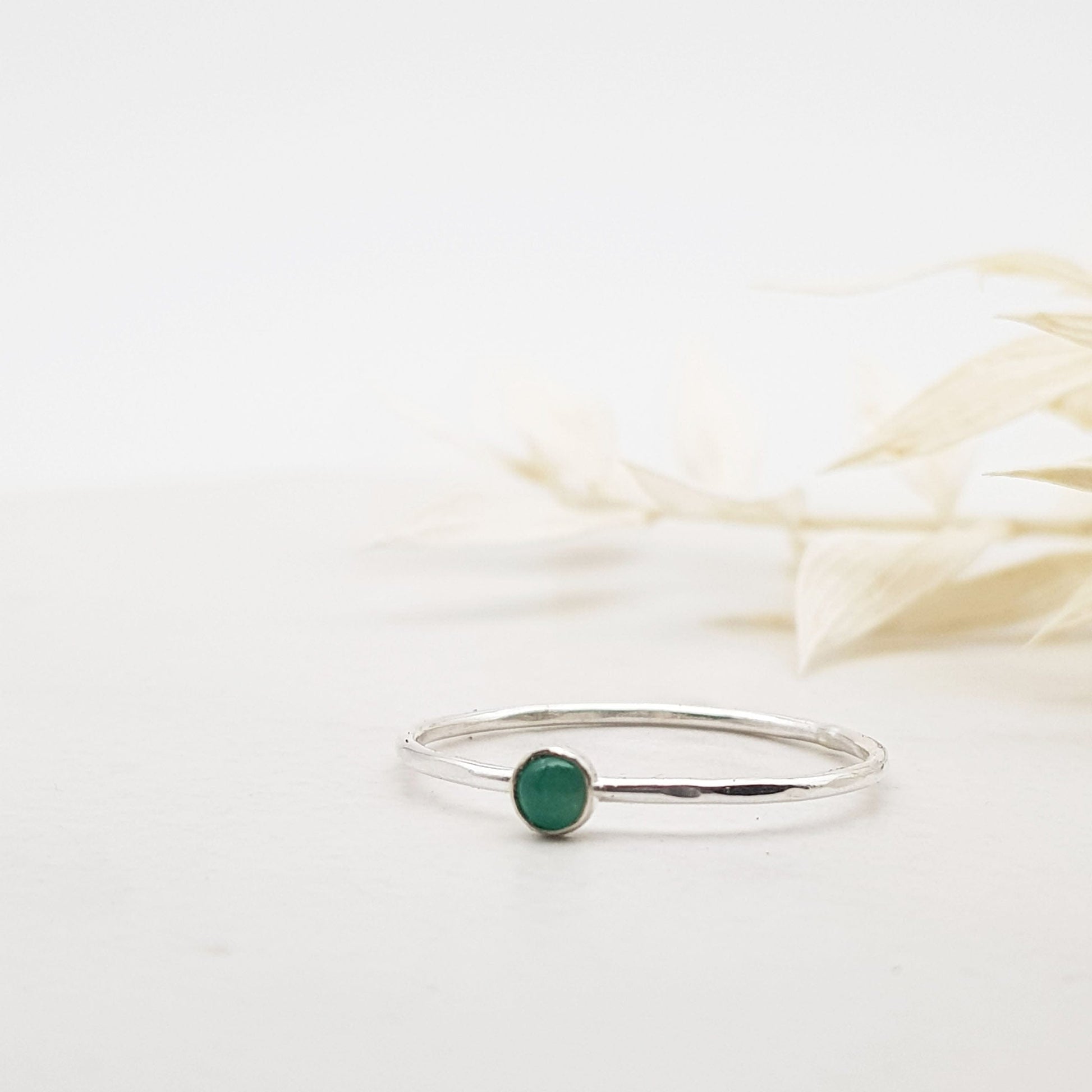 Becky Pearce Designs Rings Skinny sterling silver gemstone stacking ring