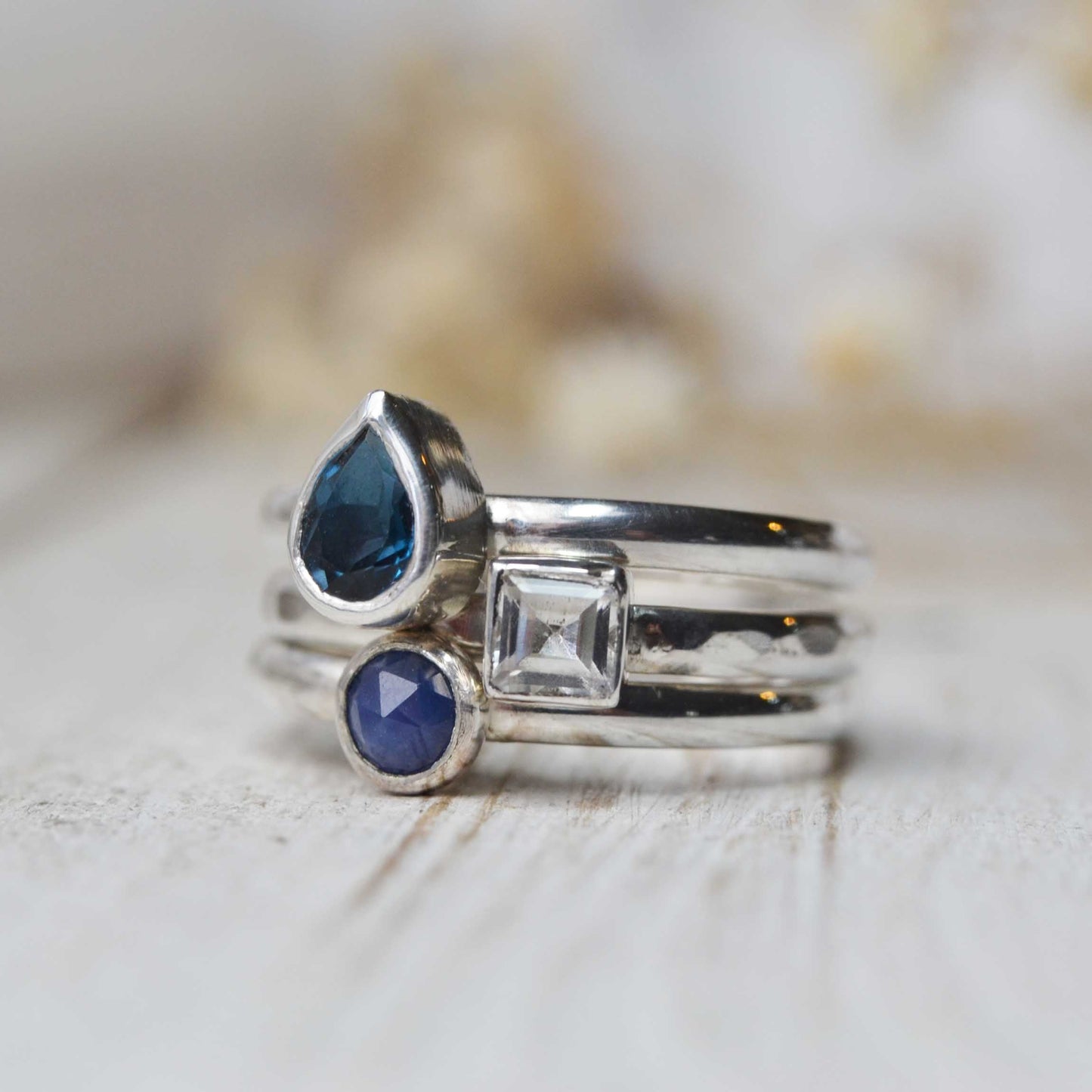 Becky Pearce Designs Rings London Blue Topaz (December) Birthstone Stacking Ring