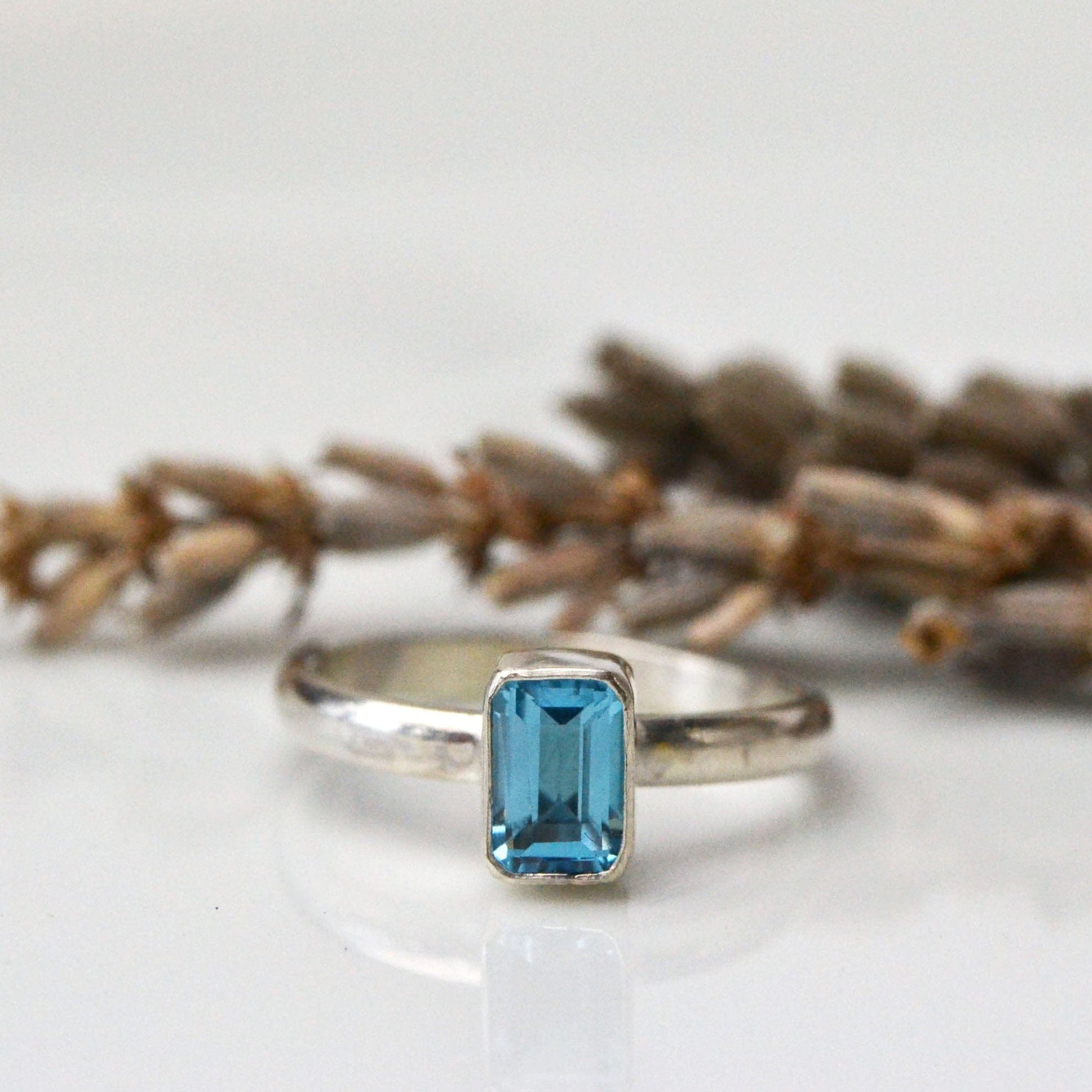 Becky Pearce Designs Rings Swiss Blue Topaz (December) Birthstone Stacking Ring