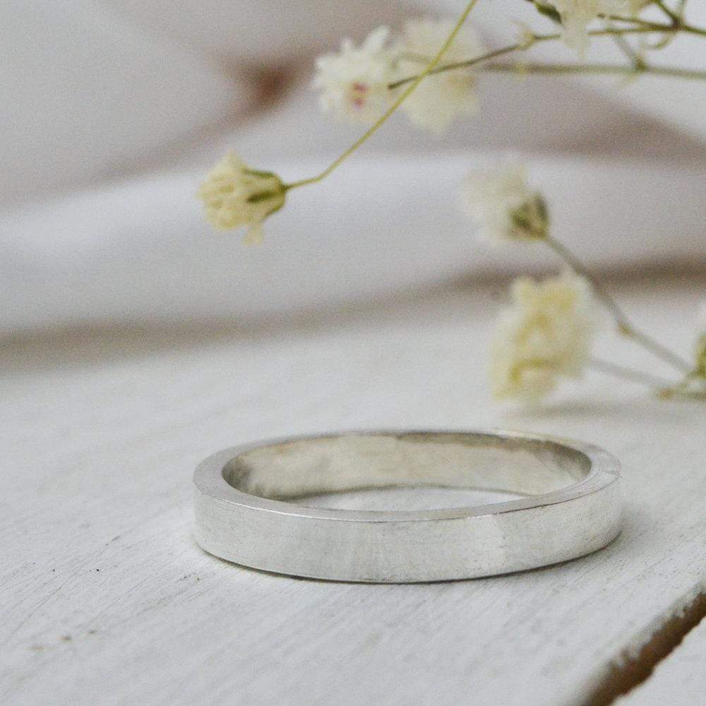 Becky Pearce Designs Wedding Band Eco Friendly, 100% Recycled Sterling Silver Wedding Band